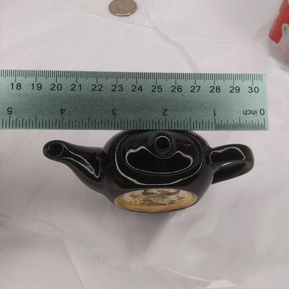 Chokin Art miniature teapot Made in Japan peacocks - Picture 11 of 15